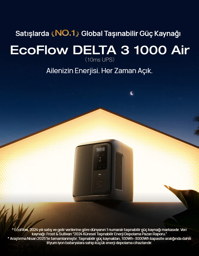 EcoFlow DELTA 3 1000 Air (10 ms UPS) Taşınabilir Güç Kaynağı